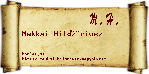 Makkai Hiláriusz névjegykártya